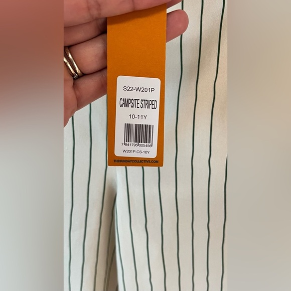 The Sunday Collective Kids Size 10-11Y Campsite Striped Pull On Pants - Picture 4 of 9